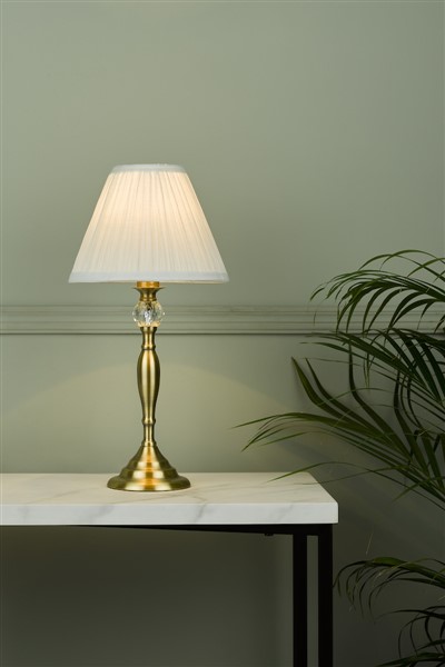 (image for) Laura Ashley Ellis Table Lamp Antique Brass With Ivory Shade
